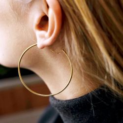 Boucles d'oreilles femme créoles zag timia acier doré sec21346-01uni50 - creoles - edora - 1