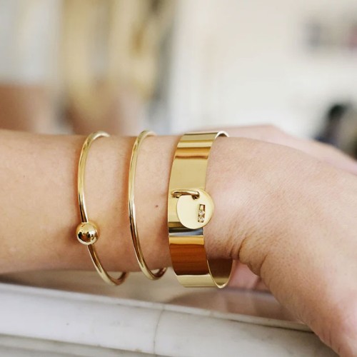 Bracelet Femme Jonc ZAG Chenille acier doré SBJ13488-01UNI