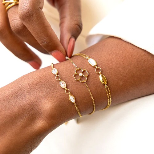 Bracelet femme ZAG Adone acier doré SBS25388-01WHT
