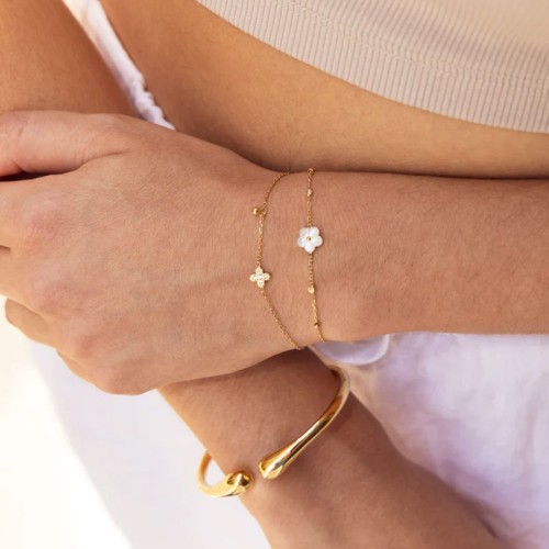 Bracelet femme ZAG Amaé acier doré SBS18300-01WHT