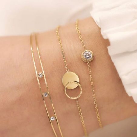 Bracelet femme, homme, or & argent : jonc, gourmette, manchette - bracelets-acier - edora - 2