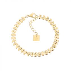 Bracelet femme zag leaf acier doré sbs25710-01uni - bracelets-acier - edora - 0