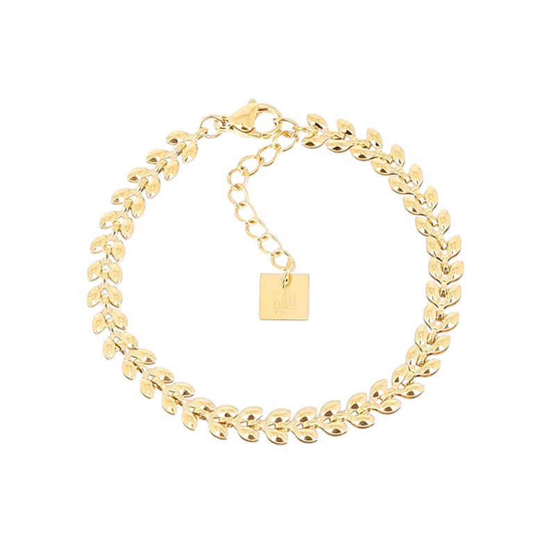 Bracelet femme zag leaf acier doré sbs25710-01uni - bracelets-acier - edora