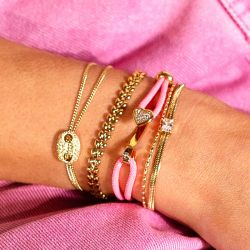 Bracelet femme zag leaf acier doré sbs25710-01uni - bracelets-acier - edora - 1