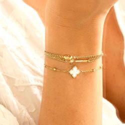 Bracelet femme zag racine acier doré sbs25398-01sel - bracelets-acier - edora - 1