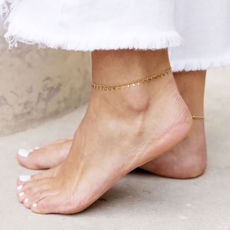 Bracelet cheville femme: chaine de cheville argent & or femme - chaines-de-chevilles - edora - 2