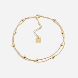 Chaîne de cheville femme zag pierrette acier doré sax24115-01uni - chaines-de-chevilles - edora - 0