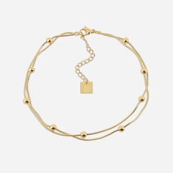 Chaîne de cheville femme zag pierrette acier doré sax24115-01uni - chaines-de-chevilles - edora - 2