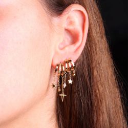 Boucles d'oreilles femme créoles zag abril acier doré sex25178-01wht - creoles - edora - 1