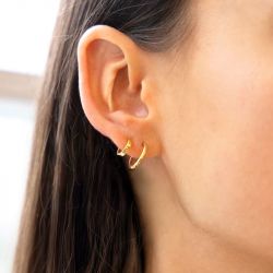 Boucles d'oreilles femme créoles zag ancila acier doré sex25477-01uni - creoles - edora - 1