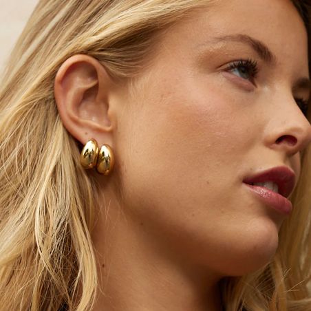 Boucles d’oreilles acier inoxydable: puces & créoles en acier - creoles - edora - 2