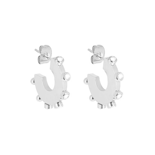 Boucles d'oreilles femme créoles ZAG Eudora acier argenté SEC26918-00WHT