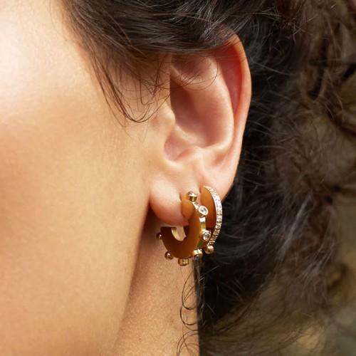 Boucles d'oreilles femme créoles ZAG Eudora acier argenté SEC26918-00WHT