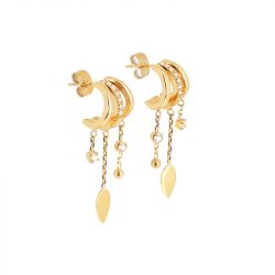 Boucles d'oreilles femme créoles zag isabella acier doré sex25176-01wht - creoles - edora - 0