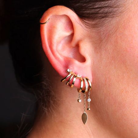 Boucles d’oreilles acier inoxydable: puces & créoles en acier - creoles - edora - 2