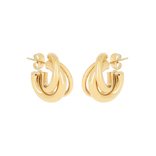Boucles d'oreilles femme créoles ZAG Lorna acier doré SEC25687-01UNI