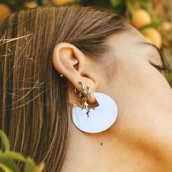 Boucles d'oreilles femme créoles zag lucky acier argenté sec9455-00wht - creoles - edora - 1