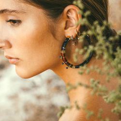 Boucles d'oreilles femme créoles zag lucky acier argenté sec9455-00wht - creoles - edora - 2