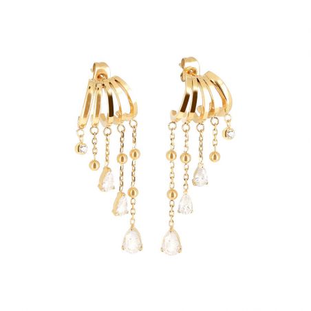 Boucles d’oreilles acier inoxydable: puces & créoles en acier - creoles - edora - 1