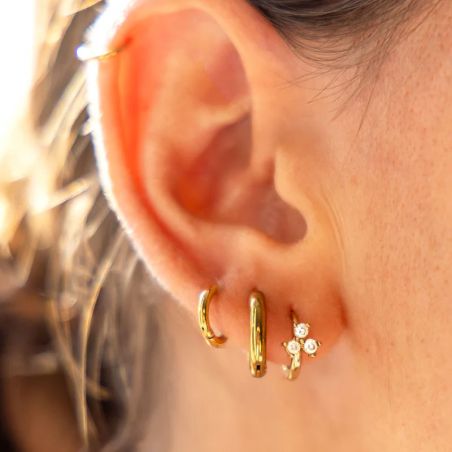 Boucles d’oreilles acier inoxydable: puces & créoles en acier - creoles - edora - 2