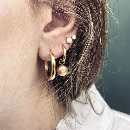 Boucles d’oreilles acier inoxydable: puces & créoles en acier - creoles - edora - 2