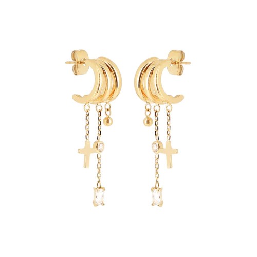 Boucles d'oreilles femme créoles ZAG Susana acier doré SEX25184-01WHT