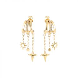 Boucles d'oreilles femme créoles zag valentina acier doré sex25180-01wht - creoles - edora - 0