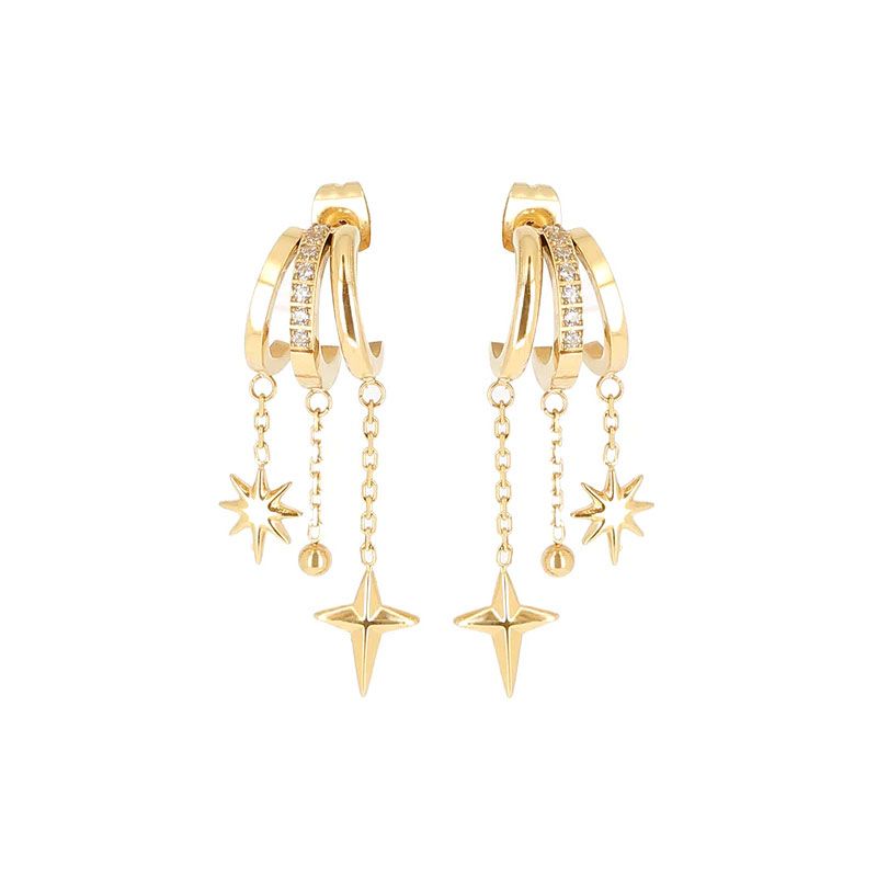 Boucles d'oreilles femme créoles zag valentina acier doré sex25180-01wht - creoles - edora