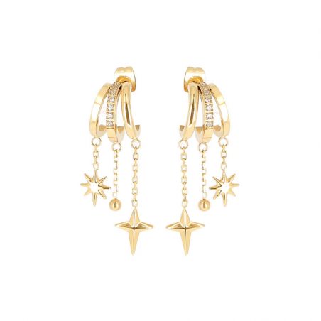 Boucles d’oreilles acier inoxydable: puces & créoles en acier - creoles - edora - 1