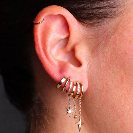 Boucles d’oreilles acier inoxydable: puces & créoles en acier - creoles - edora - 2