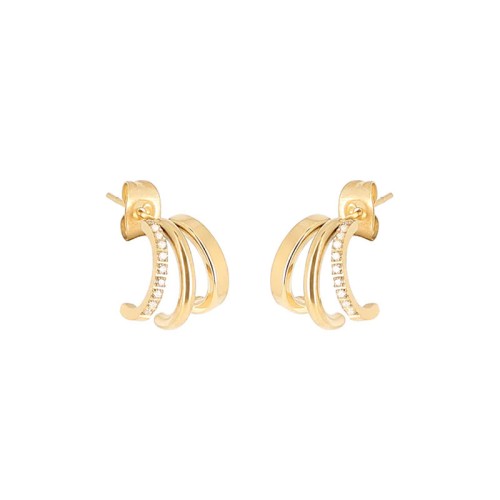 Boucles d'oreilles femme créoles ZAG Virginia acier doré SEX25190-01WHT