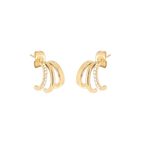 Boucles d'oreilles femme créoles zag virginia acier doré sex25190-01wht – créoles