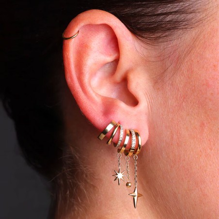 Boucles d'oreilles femme créoles ZAG Virginia acier doré SEX25190-01WHT