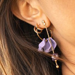 Boucles d'oreilles femme créoles zag xavi acier doré sex25475-01wht - creoles - edora - 1