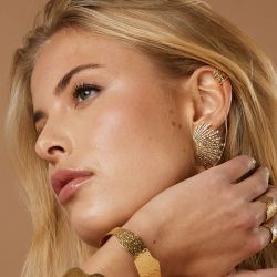 Boucles d'oreilles femme pendantes zag angelo acier doré sel19987-01uni - pendantes - edora - 2