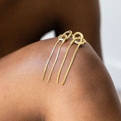 Boucles d'oreilles femme pendantes zag bretzel acier doré sel25512-01uni - pendantes - edora - 2