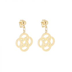 Boucles d'oreilles femme pendantes zag infini acier doré sem25365-01uni - pendantes - edora - 0