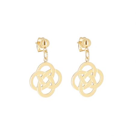 Boucles d’oreilles pendantes argent, or, perles & or blanc femme - pendantes - edora - 1