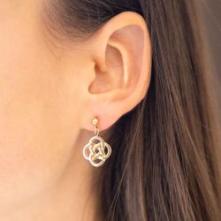 Boucles d'oreilles femme pendantes zag infini acier doré sem25365-01uni - pendantes - edora - 1