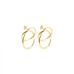 Boucles d'oreilles femme pendantes zag shape acier doré sel23094-01uni - pendantes - edora - 0