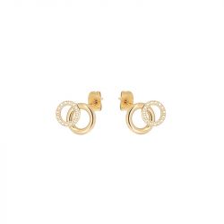 Boucles d'oreilles femme puces zag antonio acier doré sem25491-01wht - puces - edora - 0