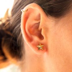 Boucles d'oreilles femme puces zag delta acier argenté sep24376-00uni - puces - edora - 1