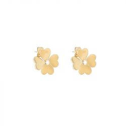 Boucles d'oreilles femme puces zag giorgio acier doré sel25391-01wht - puces - edora - 0