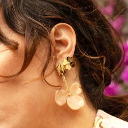 Boucles d'oreilles femme puces zag giorgio acier doré sel25391-01wht - puces - edora - 1