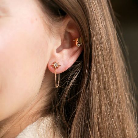 Boucles d’oreilles puce or, argent & clous d’oreille argent, or - puces - edora - 2