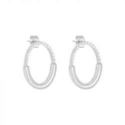 Boucles d'oreilles femme puces zag leandro acier argenté sem26658-00wht - puces - edora - 0