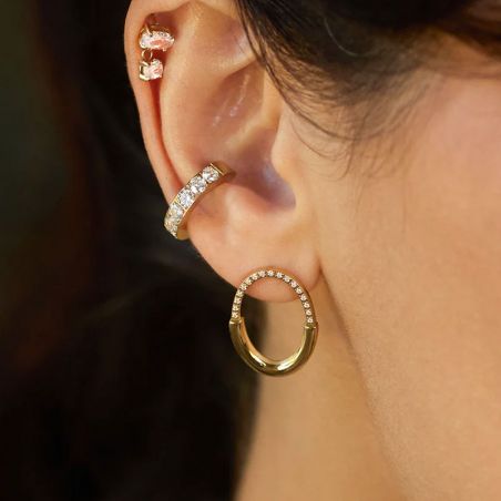 Boucles d’oreilles puce or, argent & clous d’oreille argent, or - puces - edora - 2