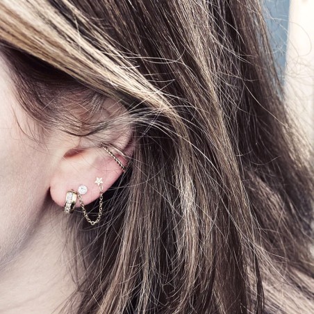 Earcuff femme zag randa acier doré slk13982-01uni – boucles d'oreilles acier