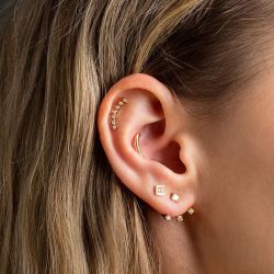 Piercing femme zag melbourne acier doré sla21951-01wht - piercing-femme - edora - 1