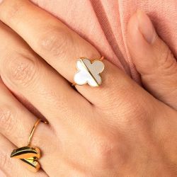 Bague femme zag azzo acier doré srm25248-01sel - bagues-acier - edora - 1